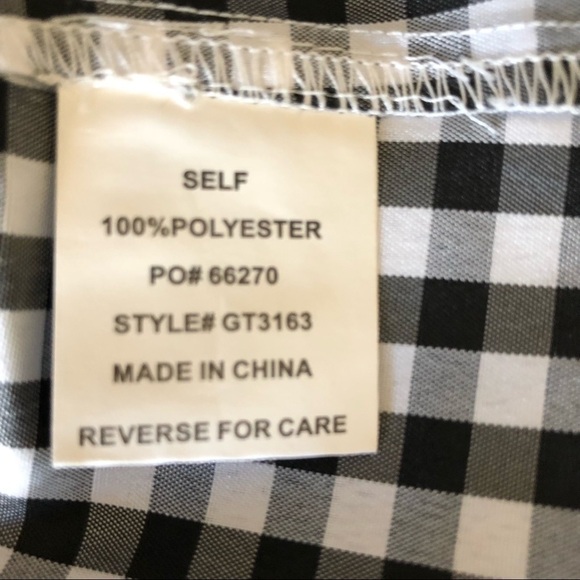 Timing Black and White Gingham Off Shoulder Top Medium - Picture 5 of 5